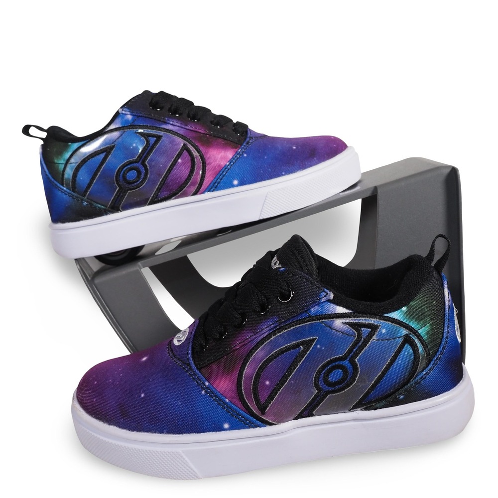 Heelys Kids 13C Galaxy Space Print Wheeled Skate Shoes Purple Blue Sneakers